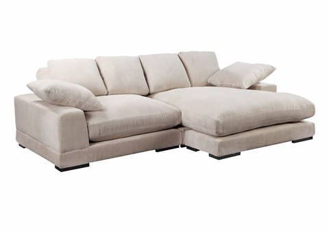 106x46 Plush Beige Sofa Chaise Sectional