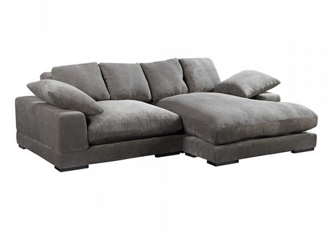 106x46 Plush Grey Sofa Chaise Sectional