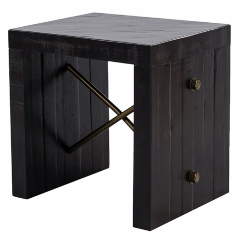 22x18 Rustic Black End Table