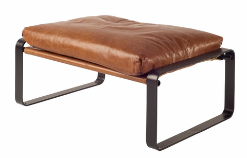 27x18 Chestnut Leather Chair Ottoman