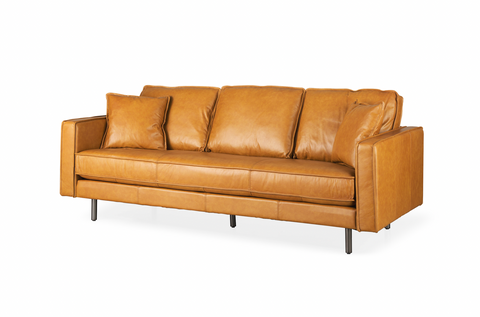 88" Chestnut Leather Sofa