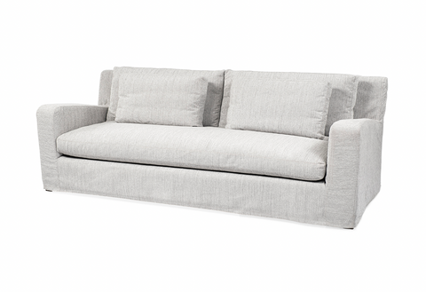 92.5" Light Grey Sofa Fabric Slipcover