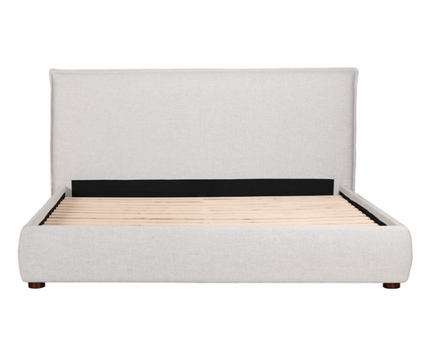 Light Grey Raw Edge Upholstered Queen & King Bed